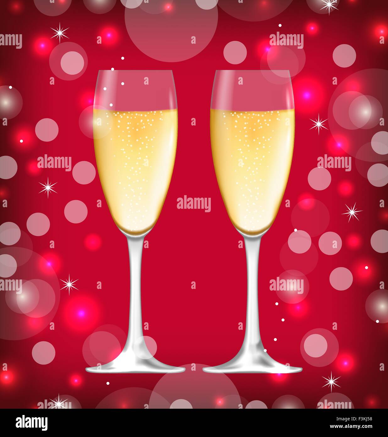 Background with Realistic Glasses of Champagne Stock Vector Image & Art