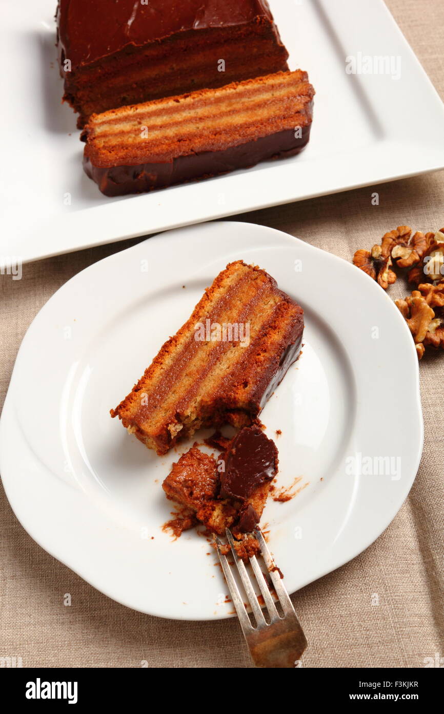 Chocolate Hazelnut Meringue Cake Stock Photo - Alamy