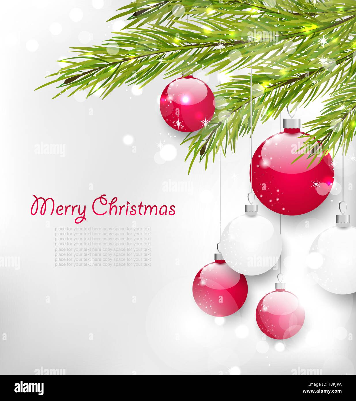 Christmas Lighten Card with Fir Branches Stock Vector Image & Art - Alamy