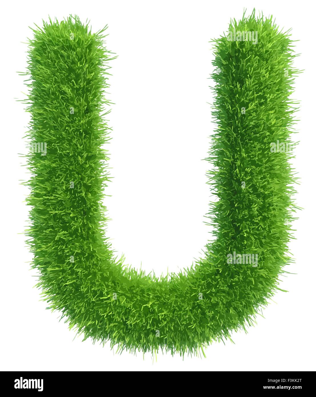 Vector capital letter U from grass on white background Stock Vector