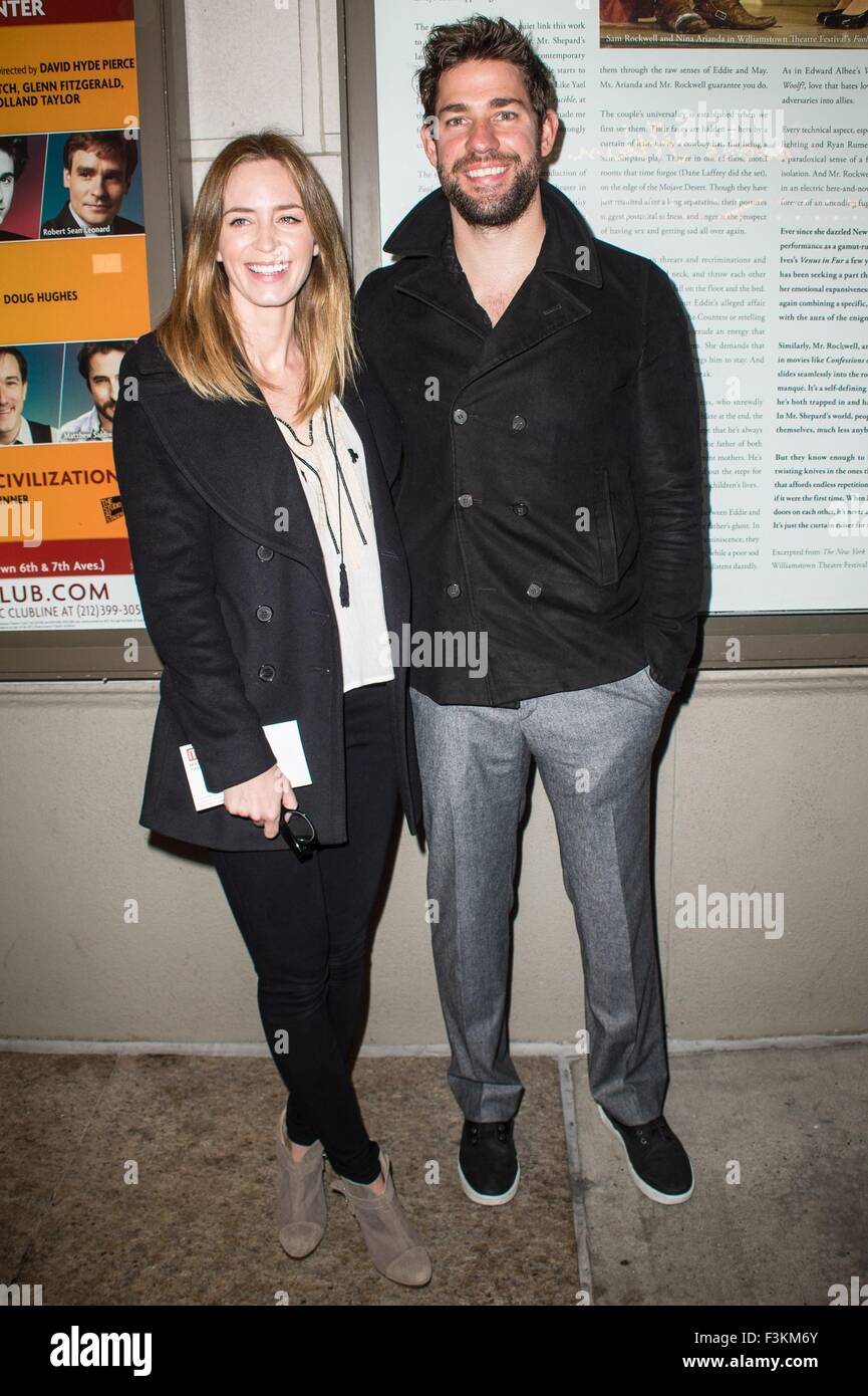 New York, NY, USA. 8th Oct, 2015. Emily Blunt, John Krasinski at
