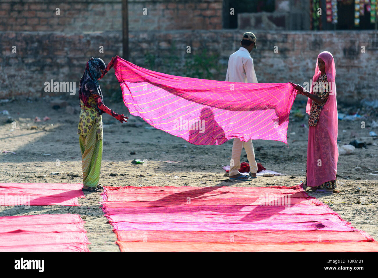 Dhobi Ghat in Jodhpur is a well known open air laundromat. The washers, locally known as Dhobis Stock Photo