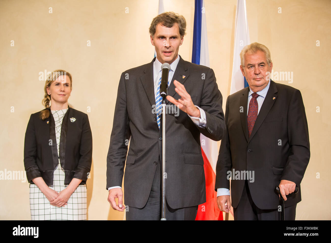 Milos Zeman Jiri Kejval Katerina Valachova Stock Photo Alamy