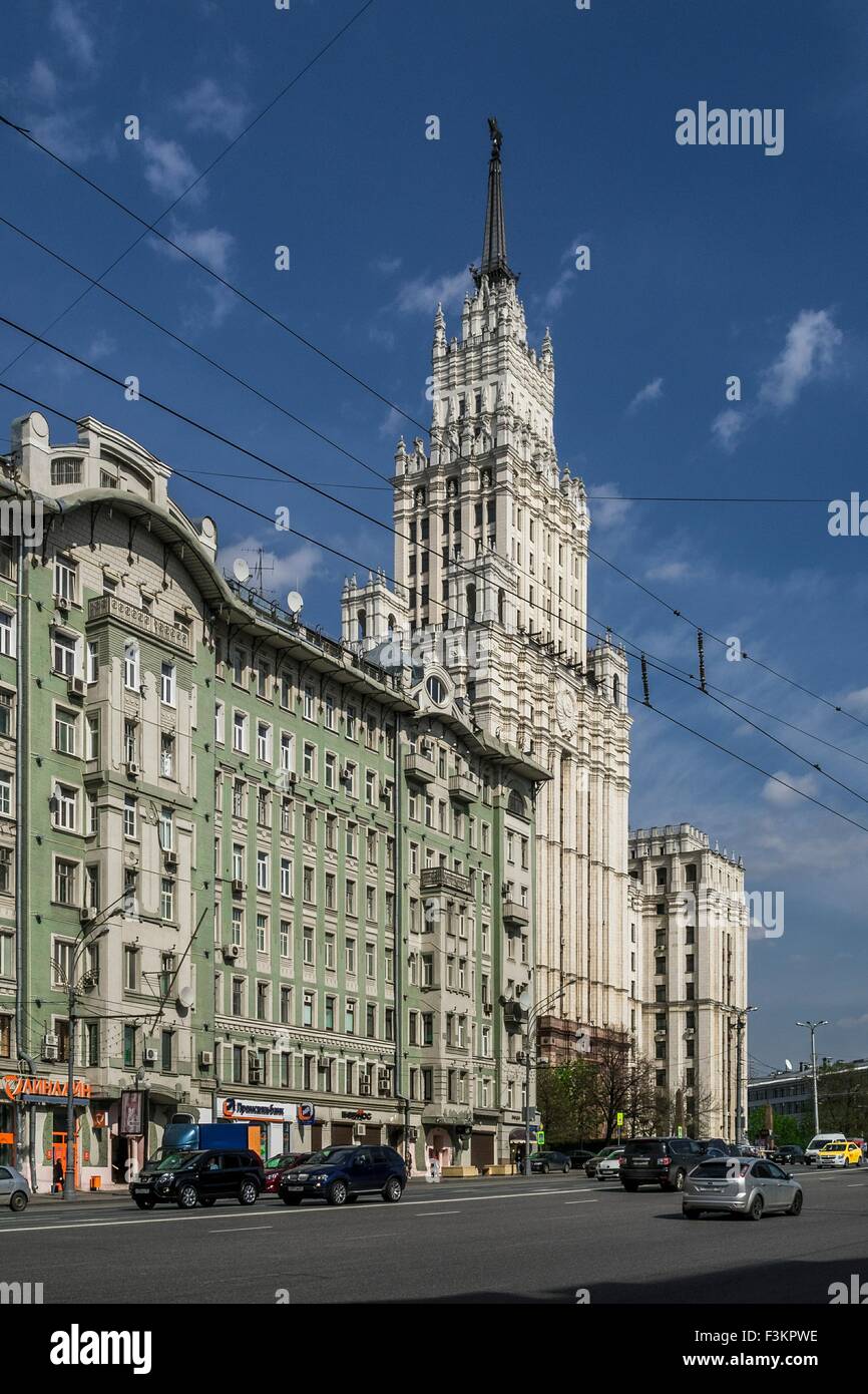 Russia, Moscow. The Red Gate Building. Stock Photo