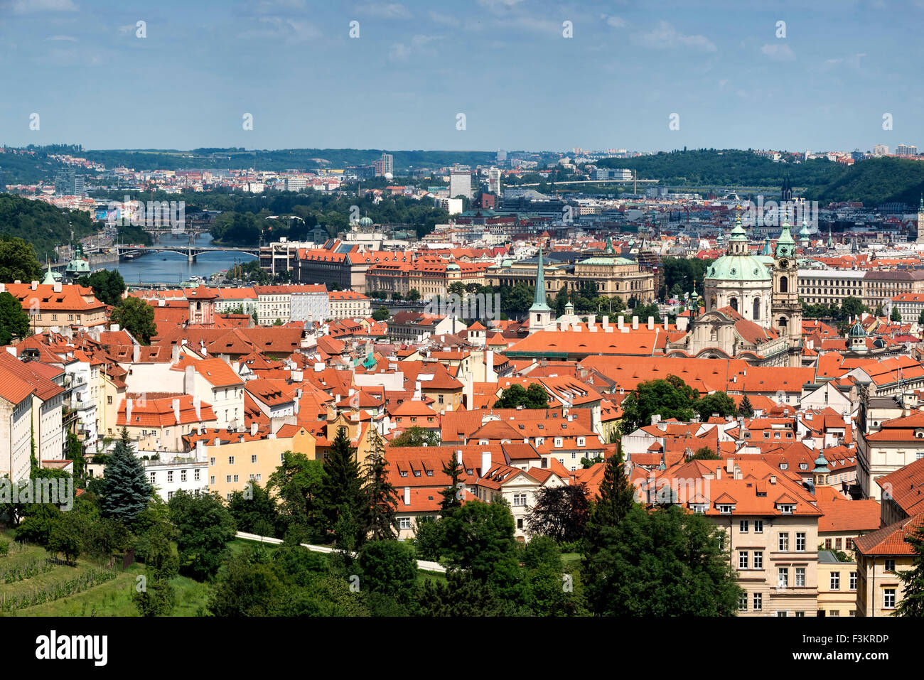 View of Prague from Prague Castle, Czech Republic, Stock Photo