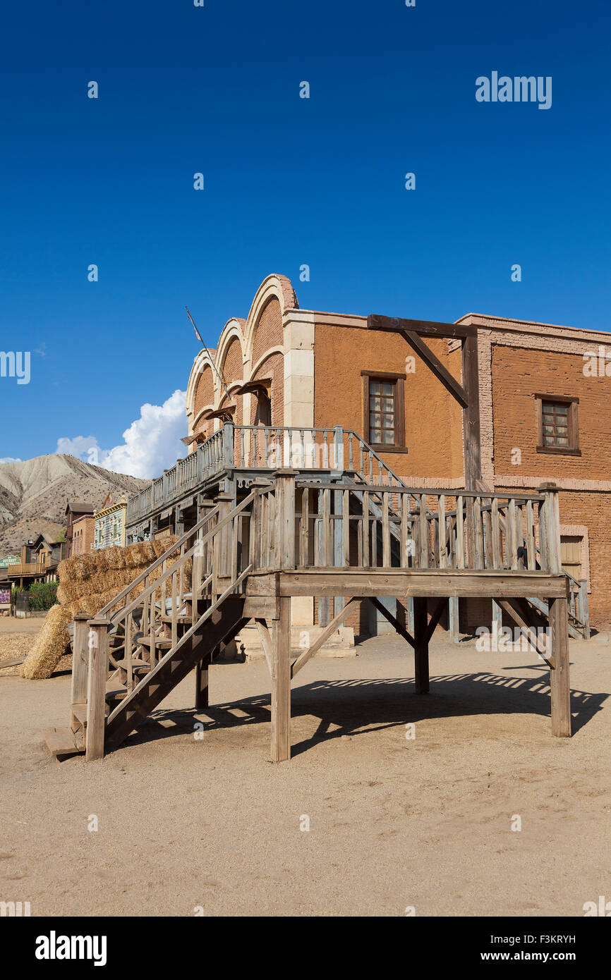 Mini Hollywood Film set, Desert of Tabernas, Almeria Province, Andalusia, Spain Stock Photo