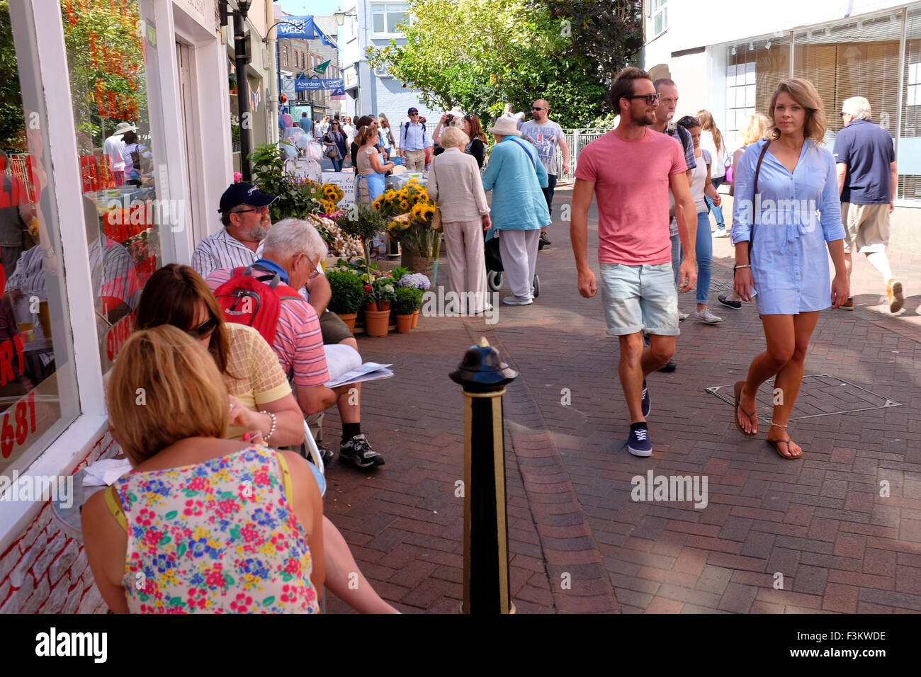 Cowes Week, 2015, Isle of Wight fish and chip shop The High Street