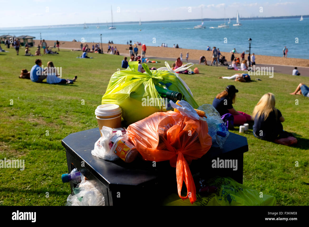 Isle of wight rubbish bin bags p hires stock photography and images
