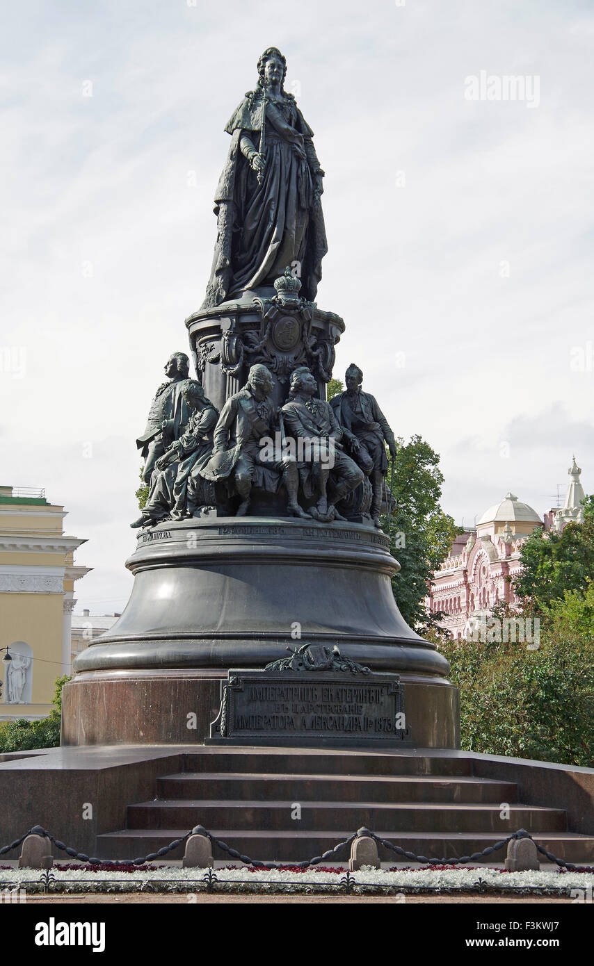 St Petersburg Russia statue of Catherine the Great Stock Photo
