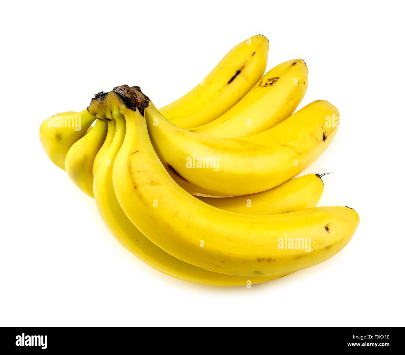 Tasty ripe bananas on white background Stock Photo