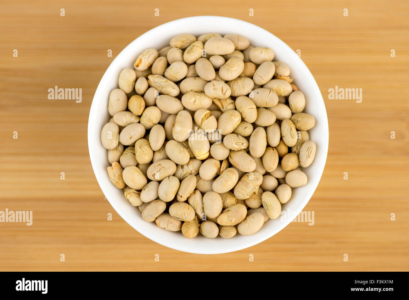 Aerial macro shot of roasted soybeans as nut snack Stock Photo