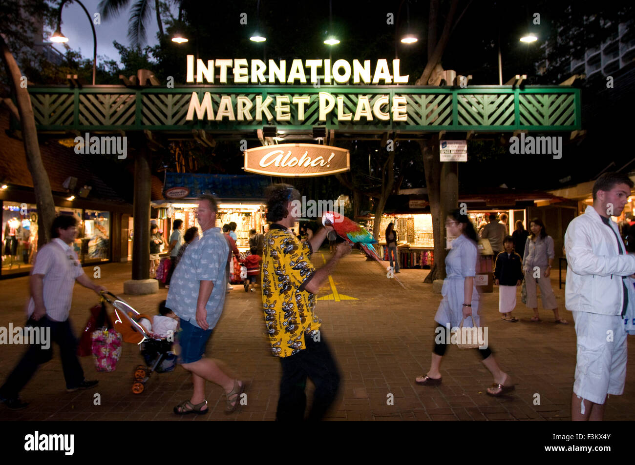 International Market Place at night, Downtown Waikiki, Honolulu, Oahu