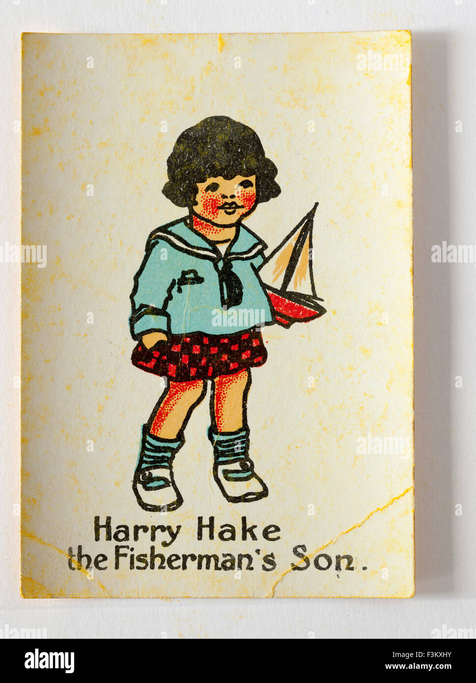Harry Hake the Fishermans Son Playing Card from Happy Families Game Stock Photo