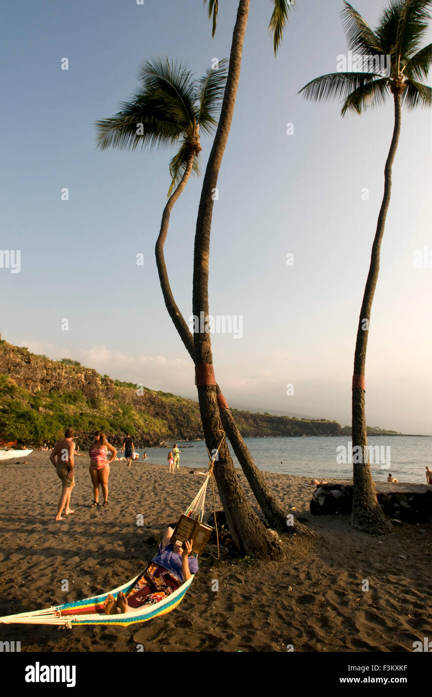Ho'okena beach. Black sand beach of Ho'okena. Big Island. Hawaii. Ho