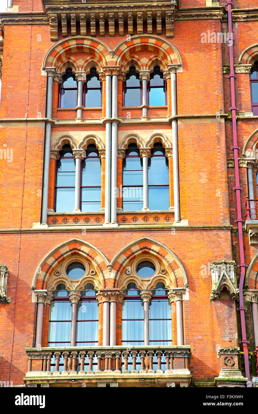 old architecture in london england windows and brick exterior wall ...