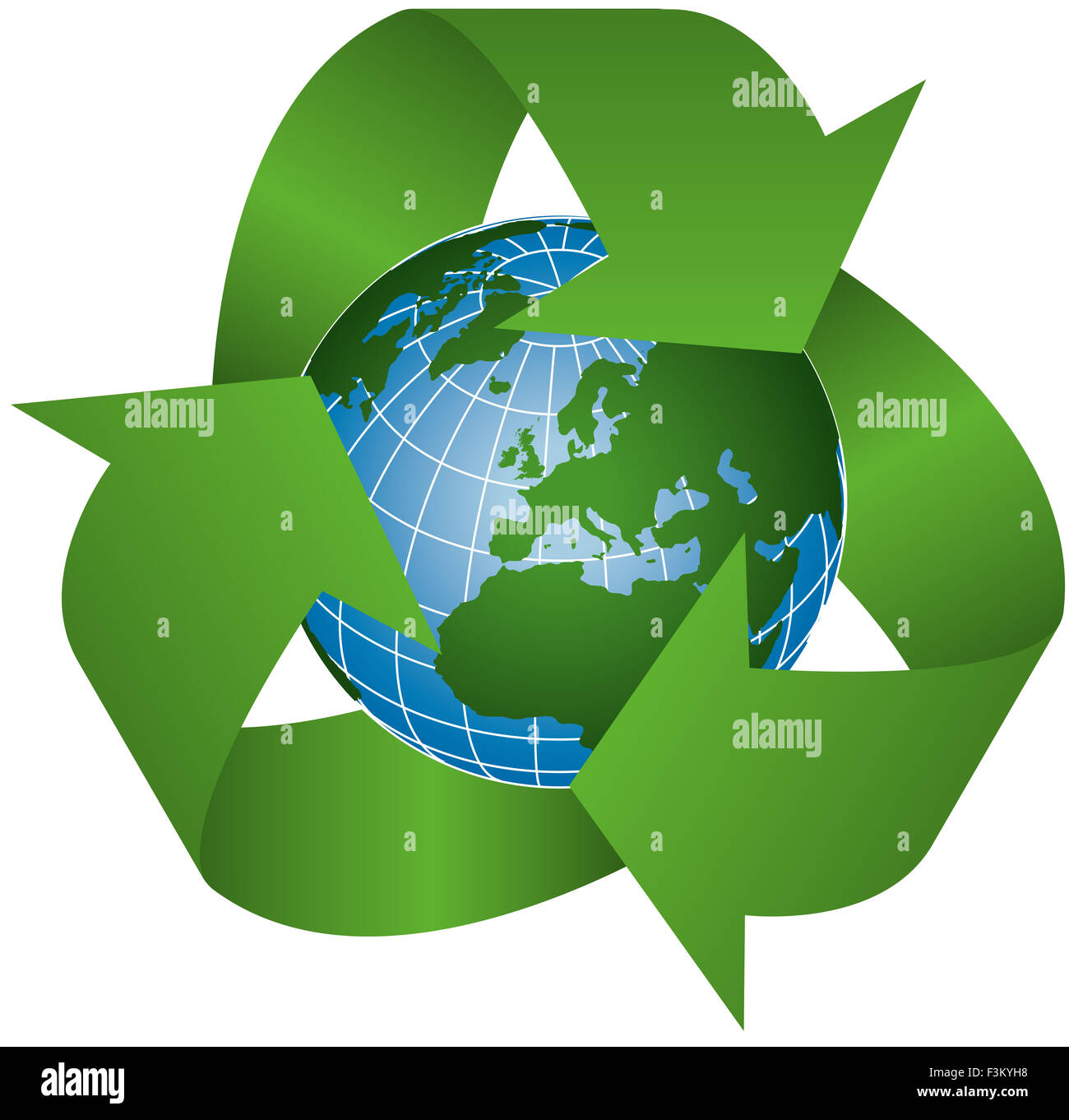 Green Recycling logo Stock Photo