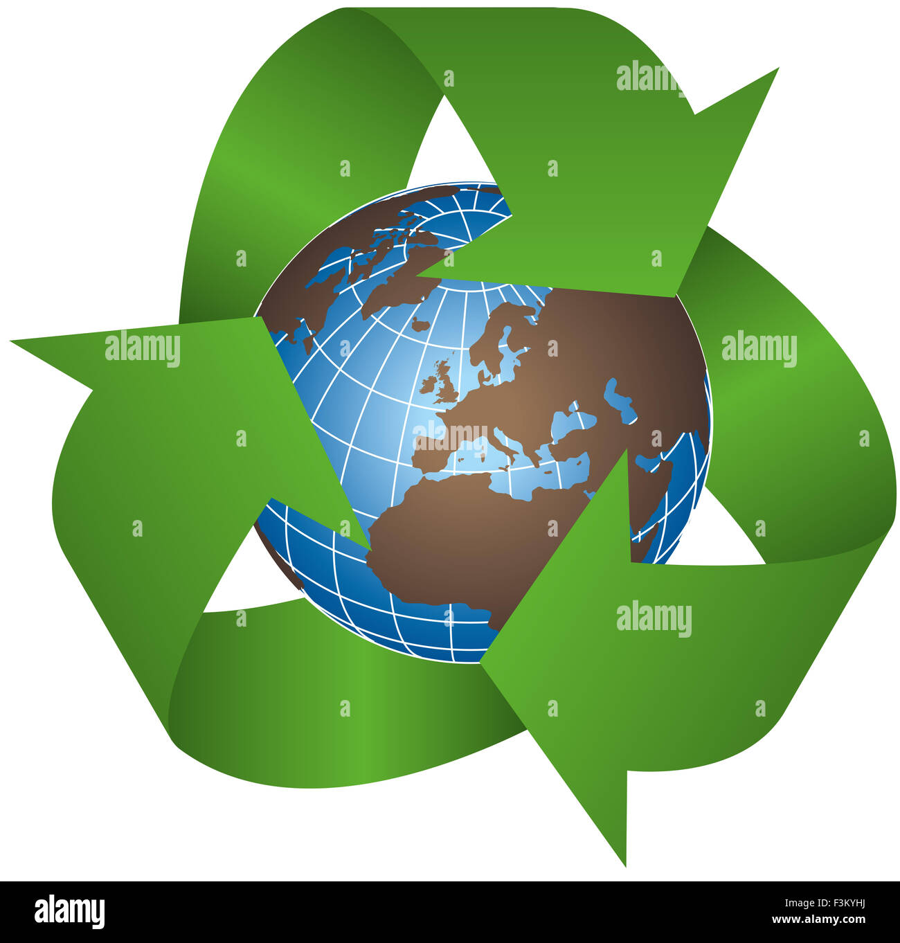 Green Recycling logo Stock Photo