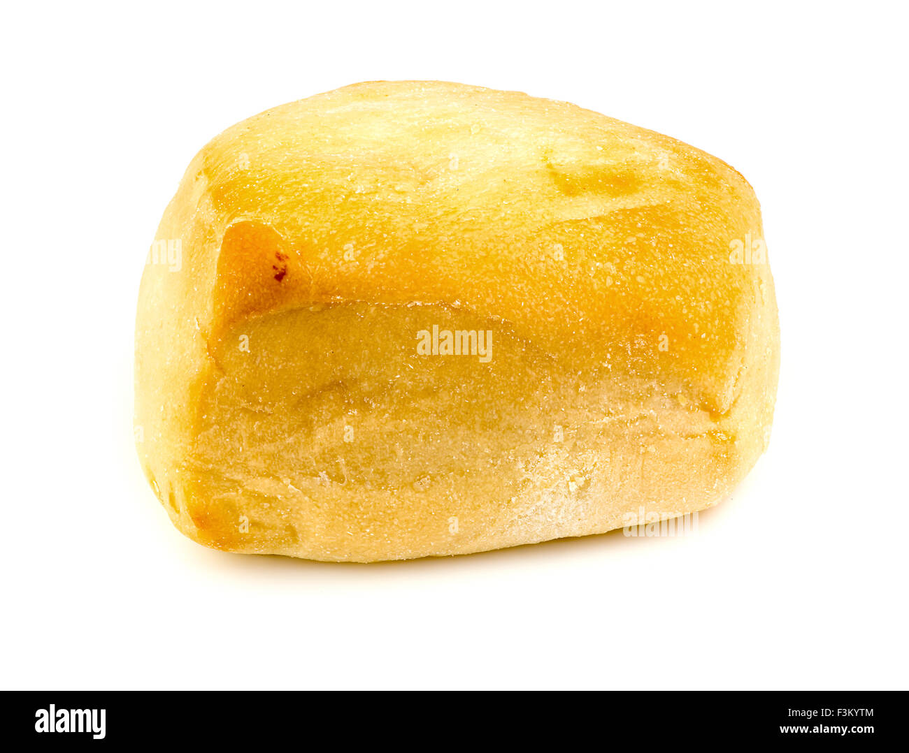 Macro closeup of tasty bread roll isolated on white Stock Photo