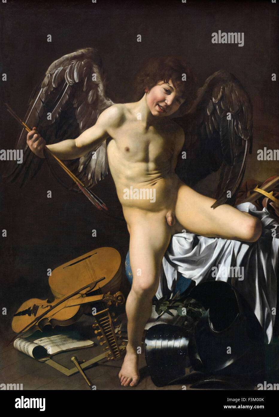 Berlin. Germany. Amor Victorious, 1601, by Caravaggio, Gemäldegalerie. Stock Photo