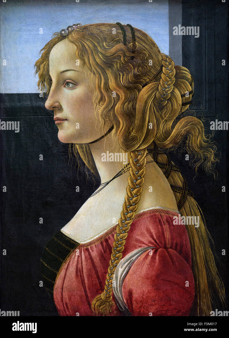 Berlin. Germany. Portrait of a Young Woman (Simonetta Vespucci?) (1460/1465), by Sandro Botticelli. Stock Photo