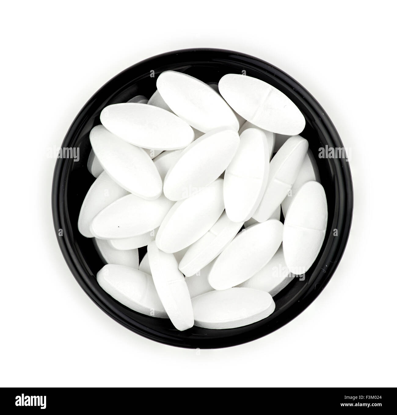 Calcium supplement tablet pills isolated on white Stock Photo