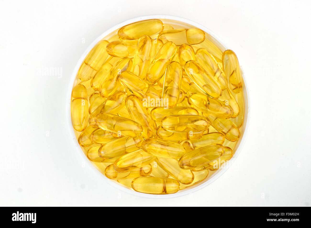 Fish oil capsules Stock Photo