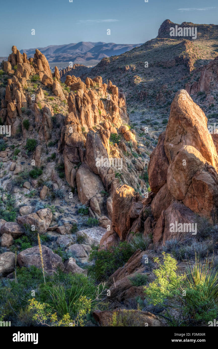 Rocky desert in the Big Bend National Park (high dynamic range technique), Texas, USA Stock Photo