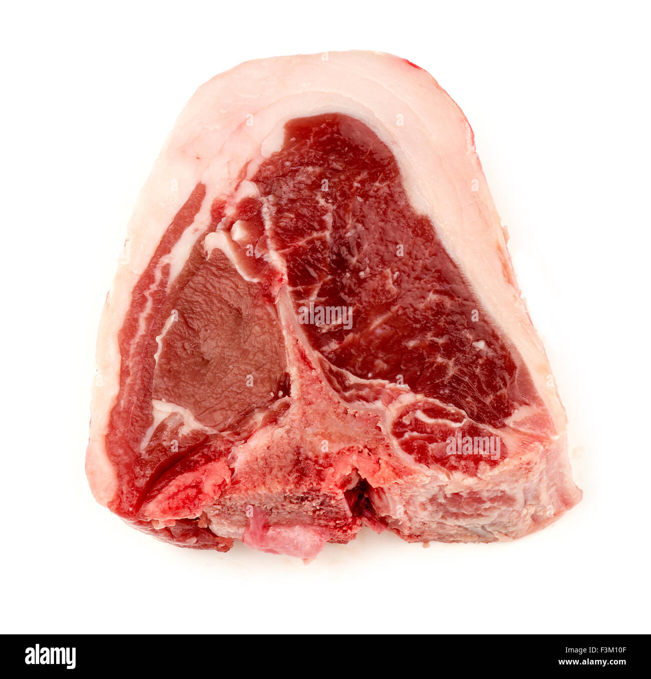 Closeup macro of juicy red lamb chop Stock Photo