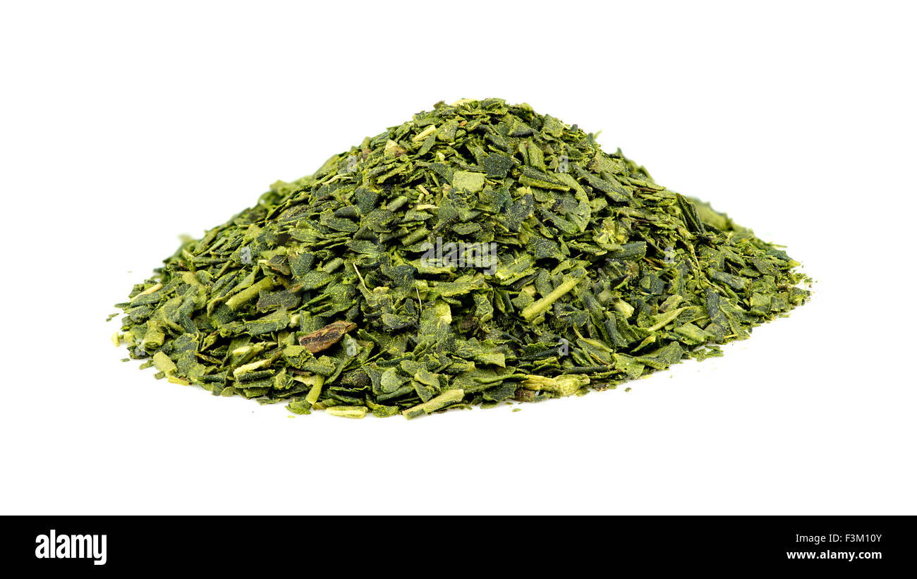 Green Tea Stack Closeup of pile of green tea Stock Photo - Alamy