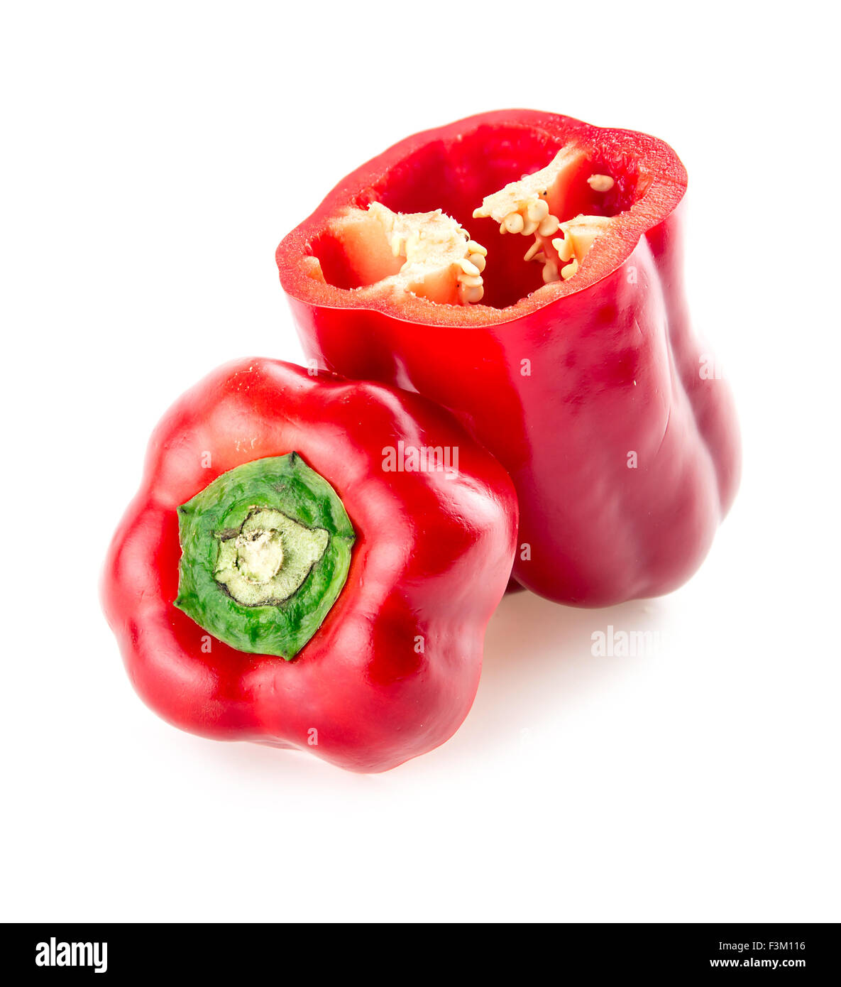 Declicious red bell pepper cut Stock Photo