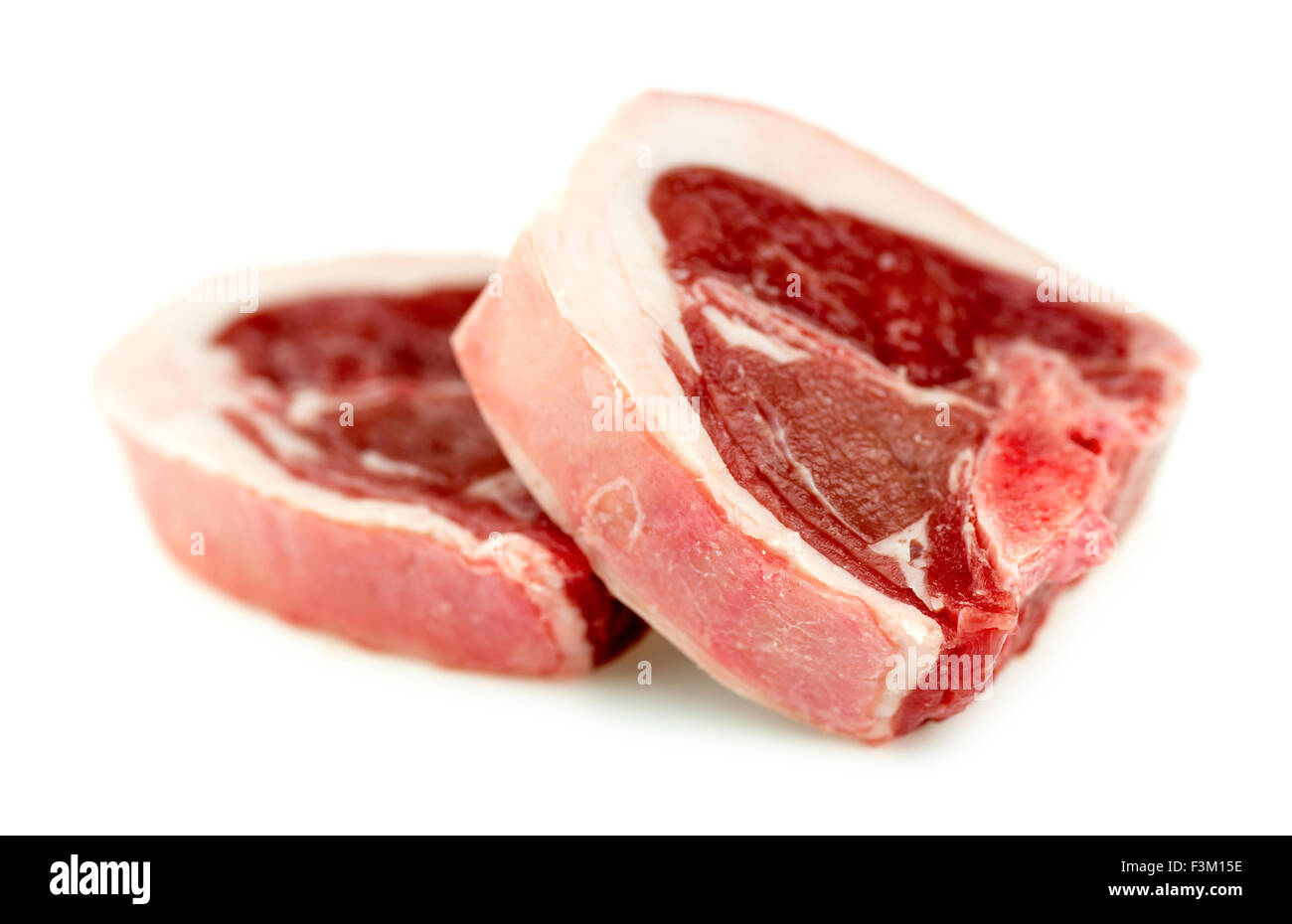 Pieces of raw uncooked lamb mutton meat Stock Photo