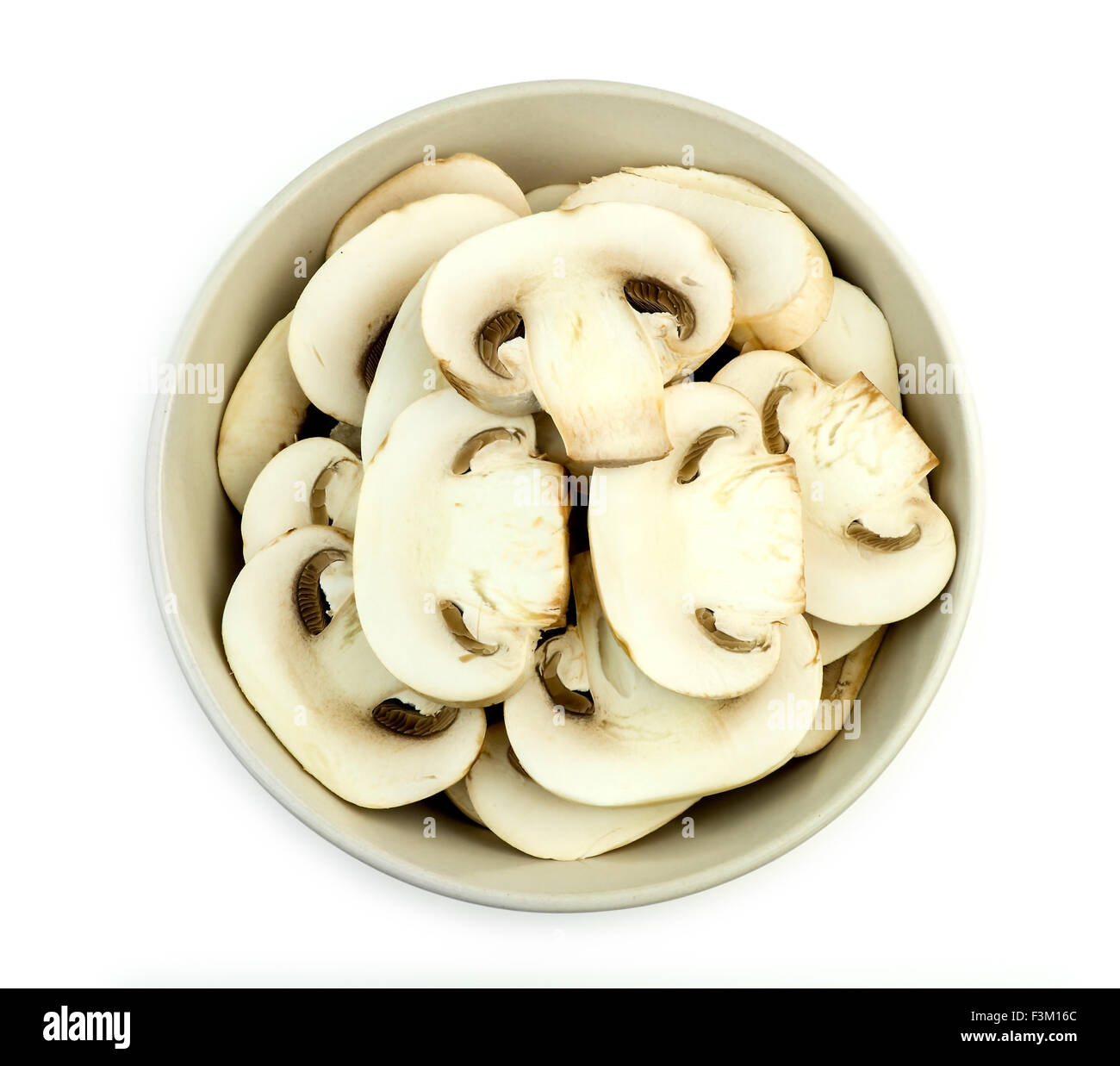Macro of sliced mushrooms Stock Photo