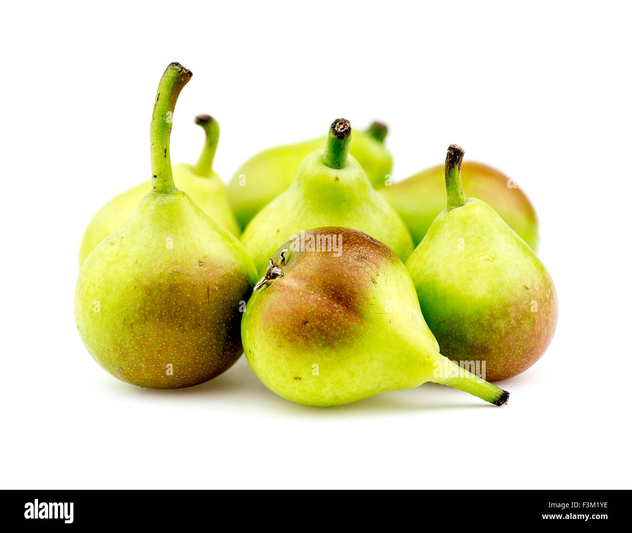 Group of paradise pears isolated on white background Stock Photo