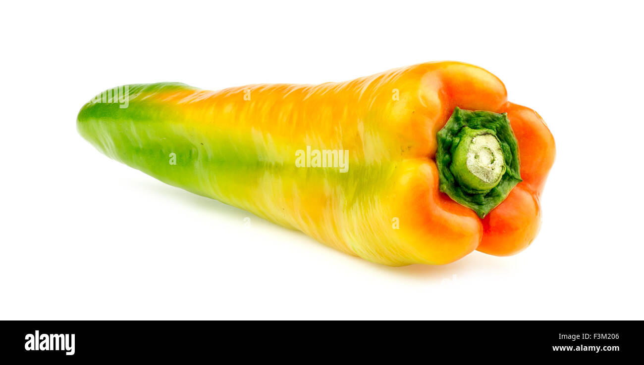 Beautiful bright colored bullhorn chili Stock Photo