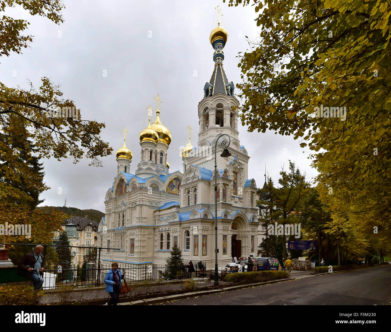 Karlovy Vary, Czech Republic. 9th Oct, 2015. Eastern Orthodox Church of St. Peter and Paul in Karlovy Vary, Czech Republic, after two-year complex reconstruction on Friday, October 9, 2015. © Slavomir Kubes/CTK Photo/Alamy Live News Stock Photo