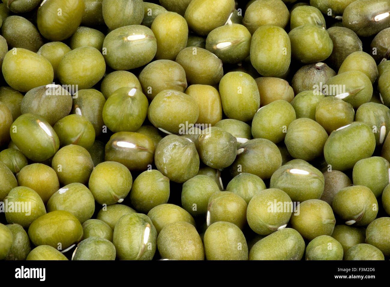 Macro of green mung beans Stock Photo