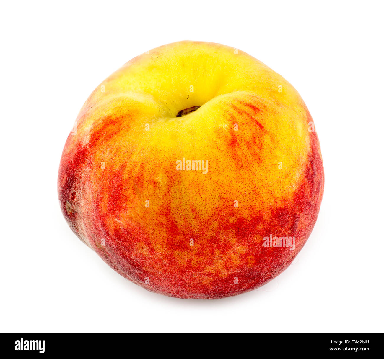 Plump, juicy peach isolated on white Stock Photo
