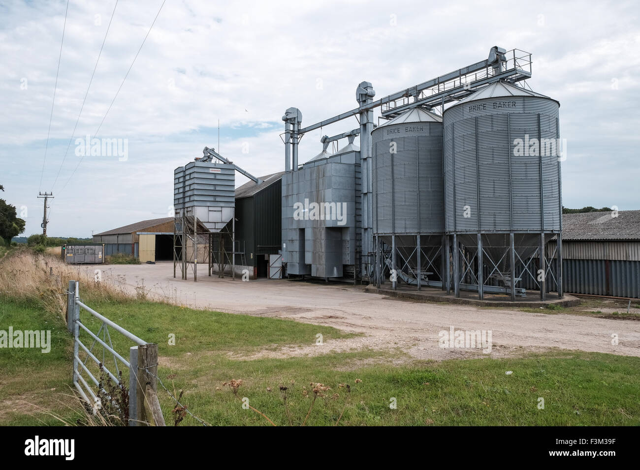 Grain silos at a farm Stock Photo Alamy