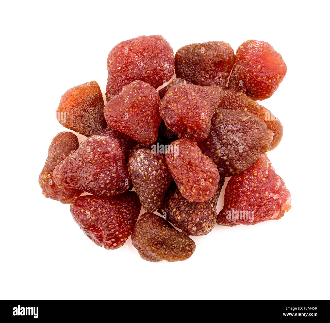 Dried strawberries isolated on white Stock Photo Alamy