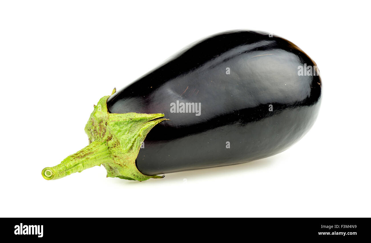 Closeup macro of fresh organic Australian eggplant Stock Photo