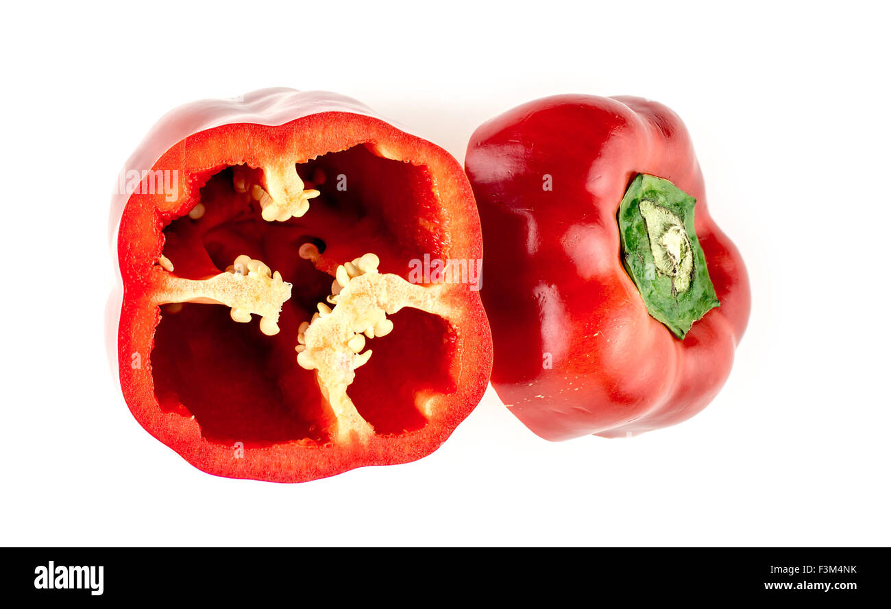 Cut red pepper Stock Photo