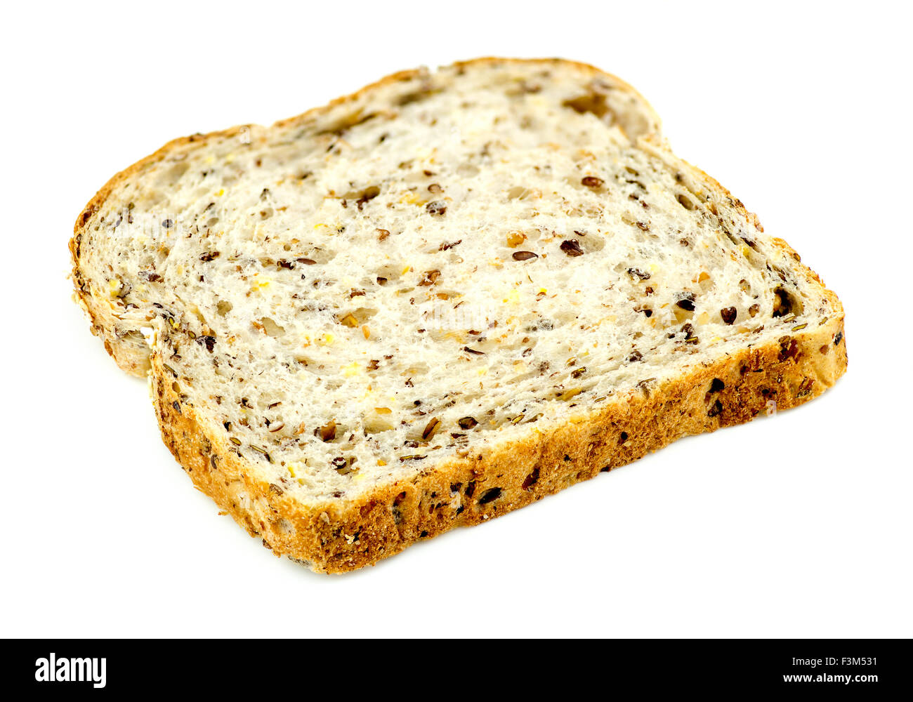 Slice of whole wheat multigrain toast Stock Photo