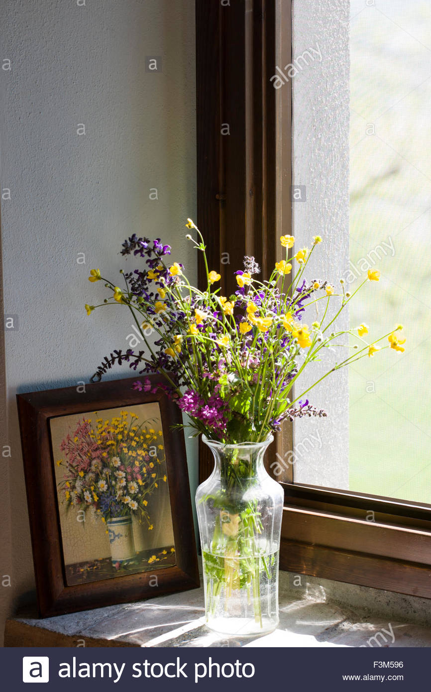 Window Sill Flowers Stock Photos & Window Sill Flowers Stock Images Alamy