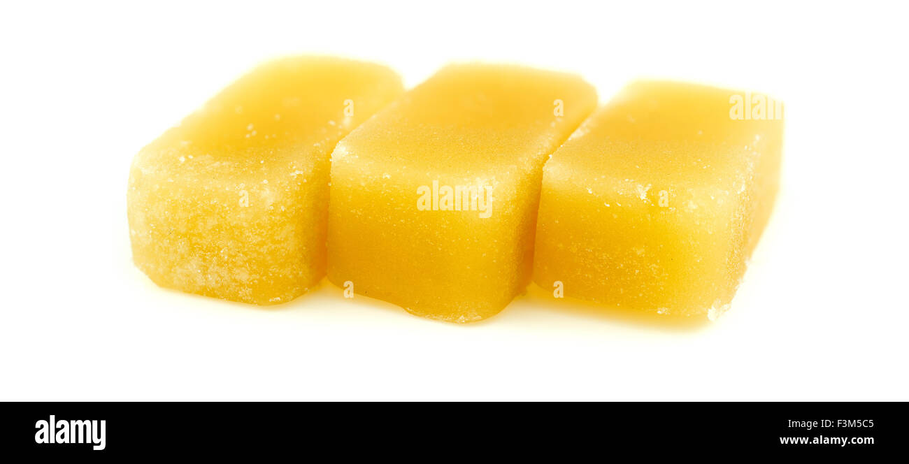 Organic bees wax cubes isolated Stock Photo