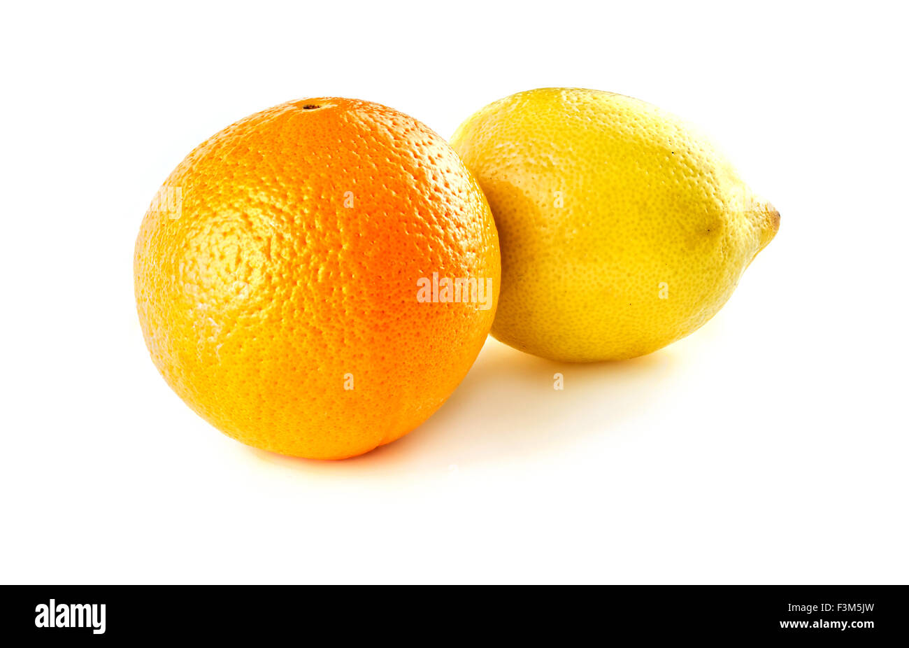 Orange and lemon, studio isolated Stock Photo