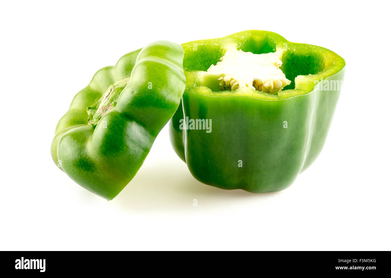 Bright green capsicum in studio Stock Photo