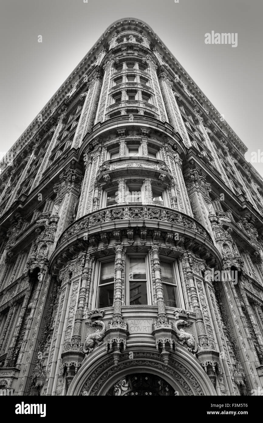 Magnificent architectural ornaments on a building's facade in the heart