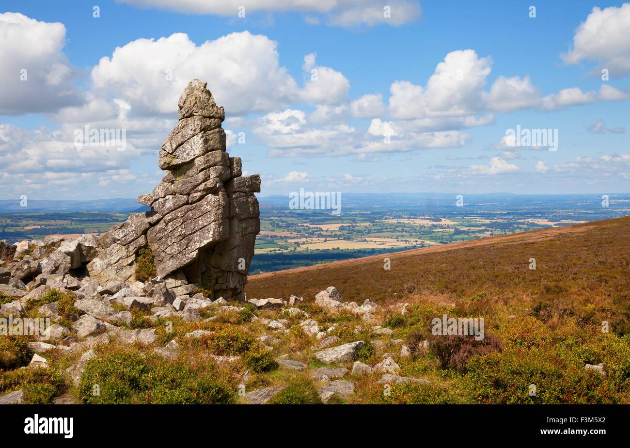 Rocky outcrop at Stiperstones, Shropshire, England. Stock Photo