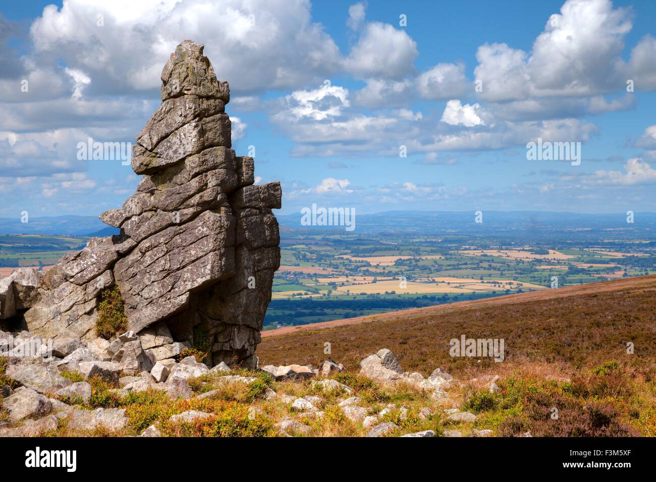 Rocky outcrop at Stiperstones, Shropshire, England. Stock Photo