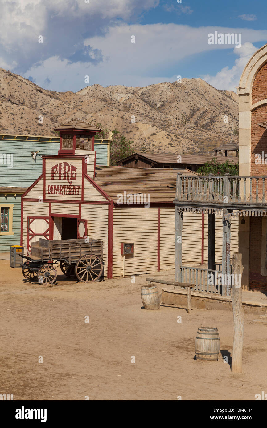 Mini Hollywood Film set, Desert of Tabernas, Almeria Province, Andalusia, Spain Stock Photo